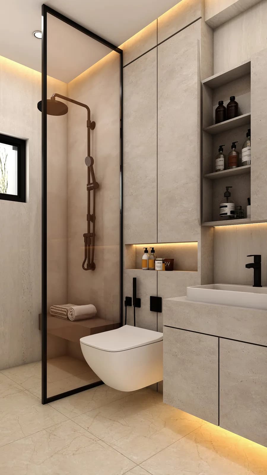 Mother's bedroom ensuite, Rishabh Residence, Jaipur