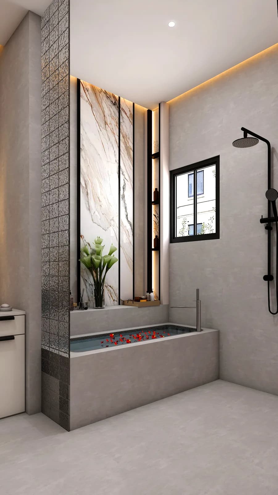 Bathroom detail, Krish Residence, Jaipur