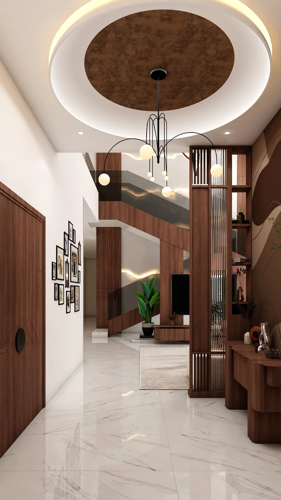 Foyer wall finish, Paritosh Residence, Jaipur