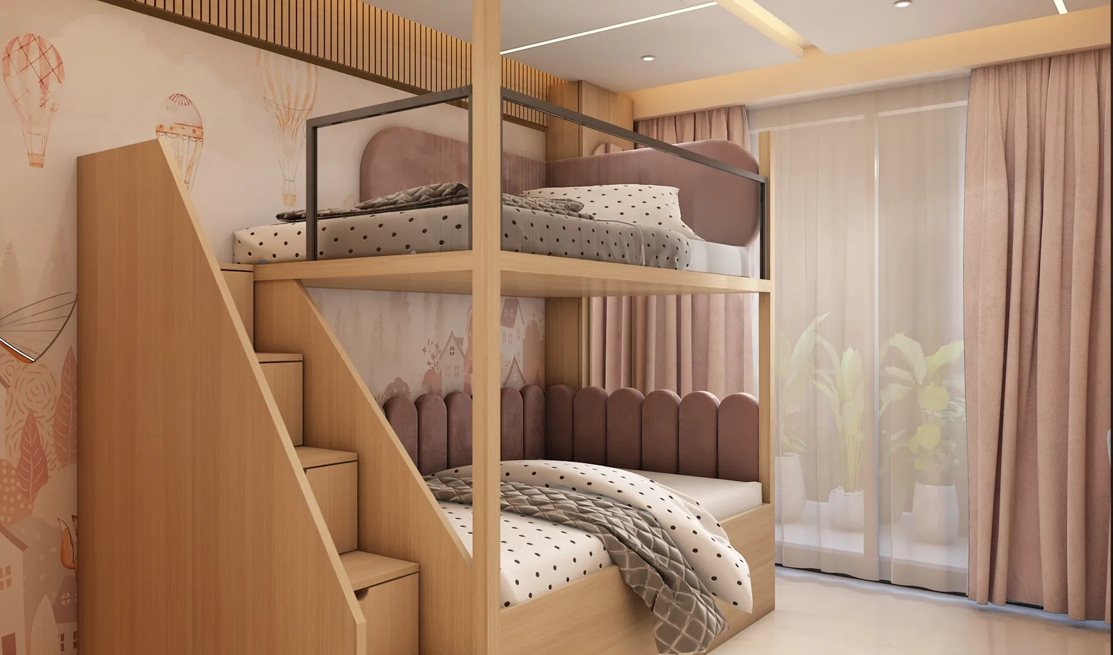 Daughter's bedroom wardrobe, Ved Prakash Residence, Jaipur