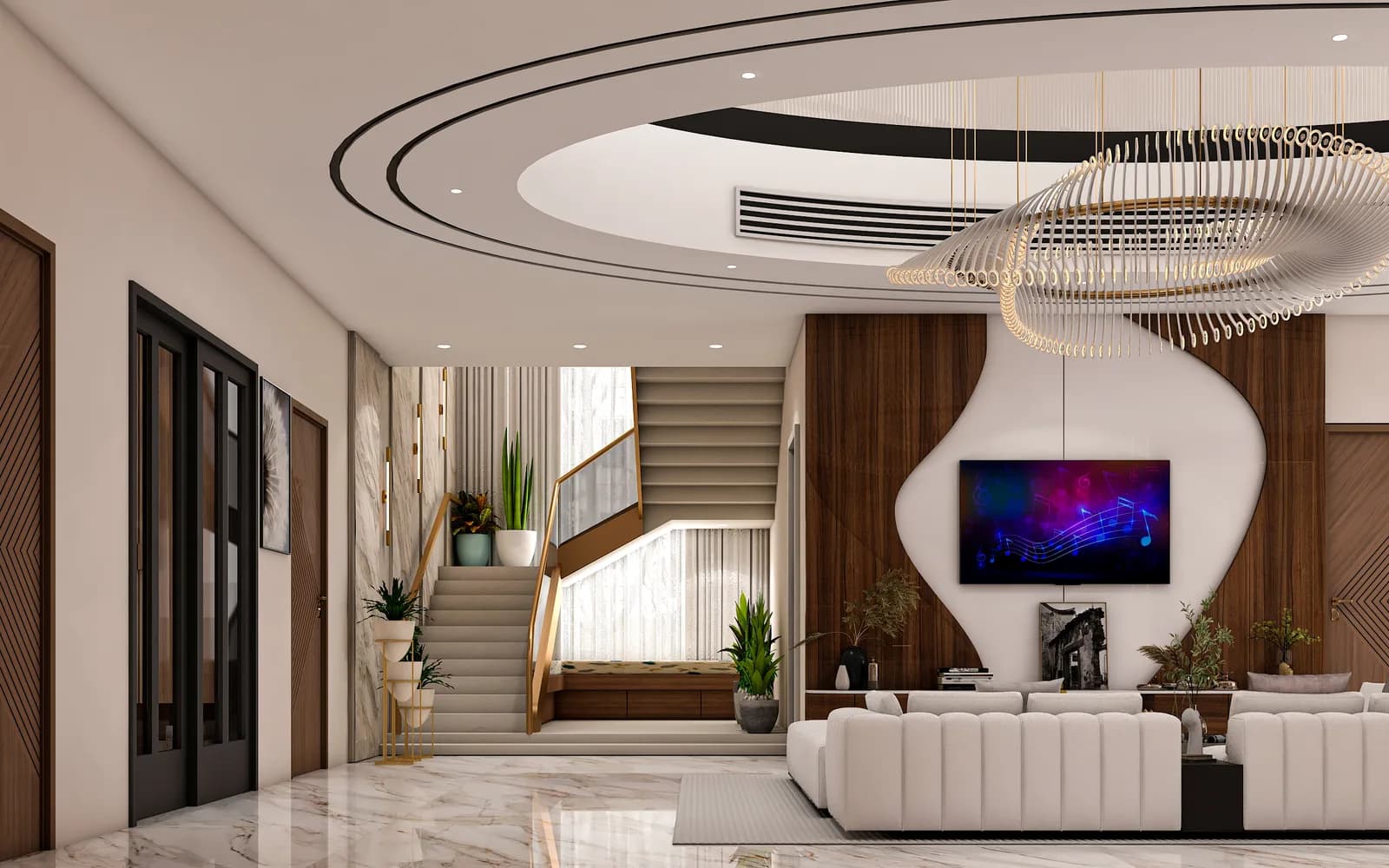 Full-villa classic living hall, Civil Lines, Jaipur — Luxury Living Rooms