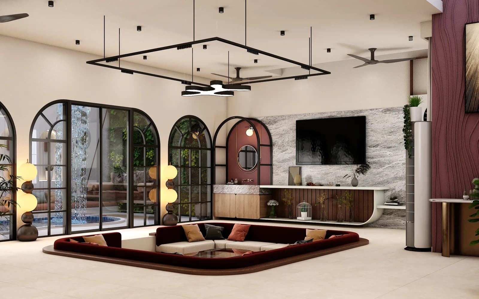 Living room windows, Vizora House, Jaipur