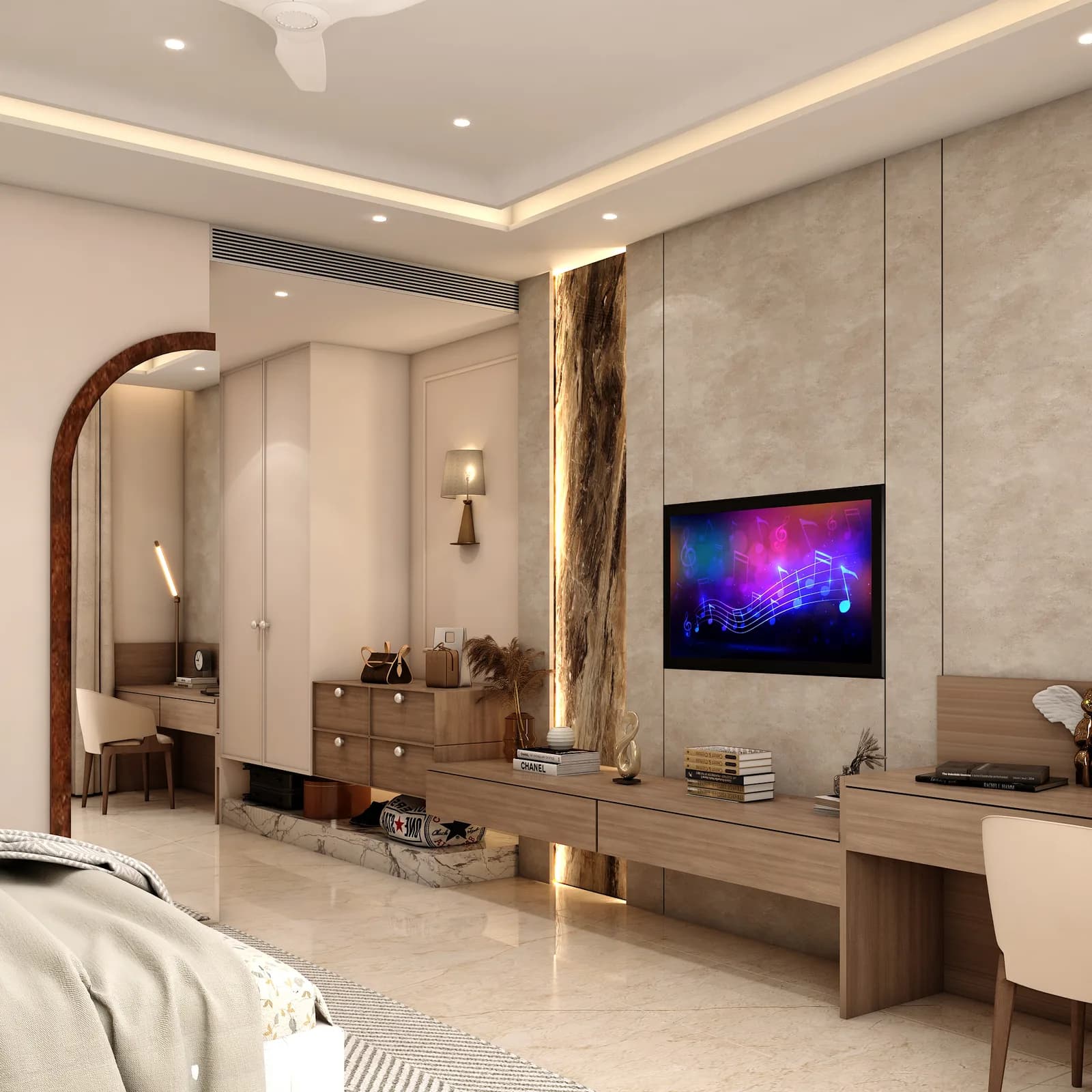 Bedroom wardrobe wall, Jaipur