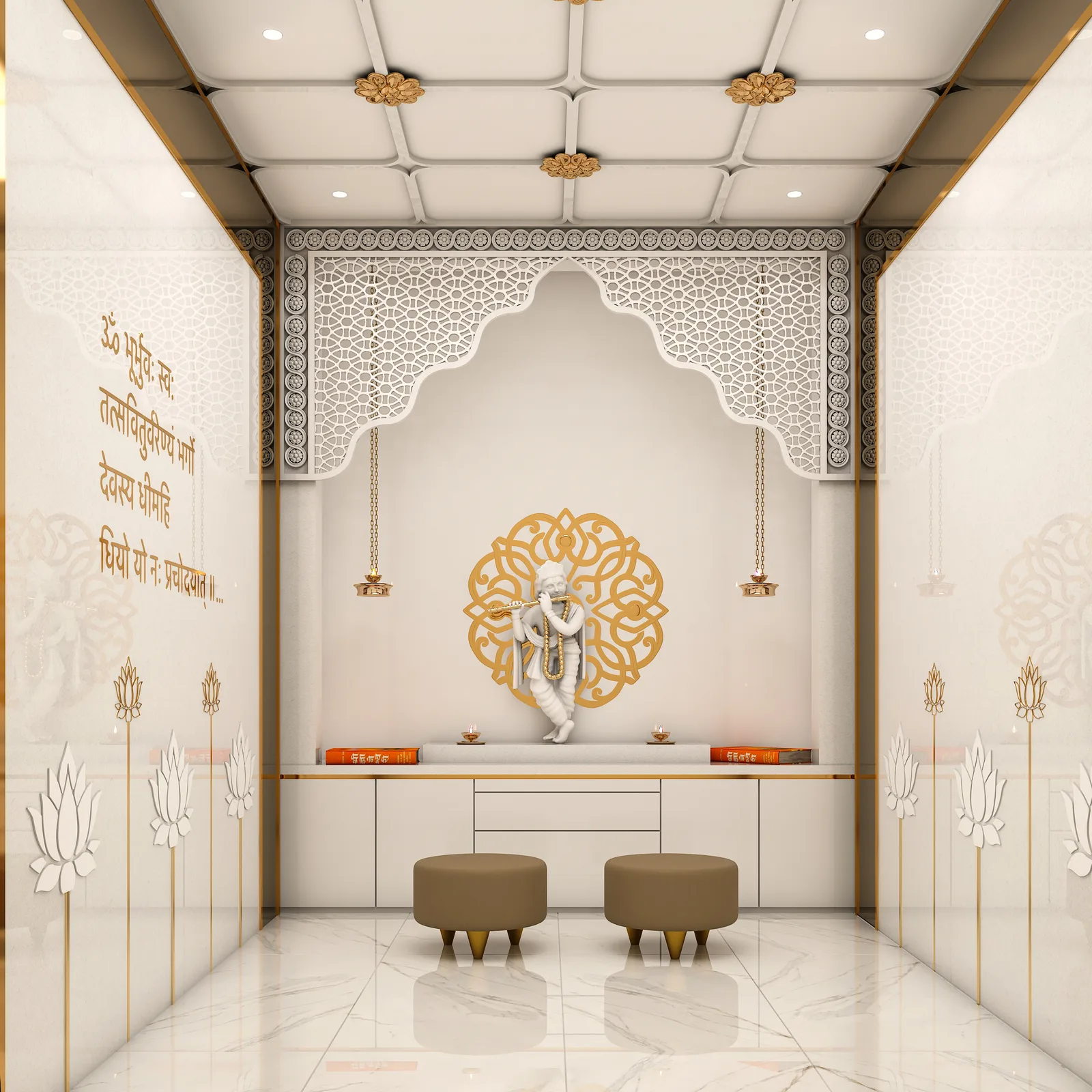 Pooja room alcove, Rakesh Residence, Jaipur