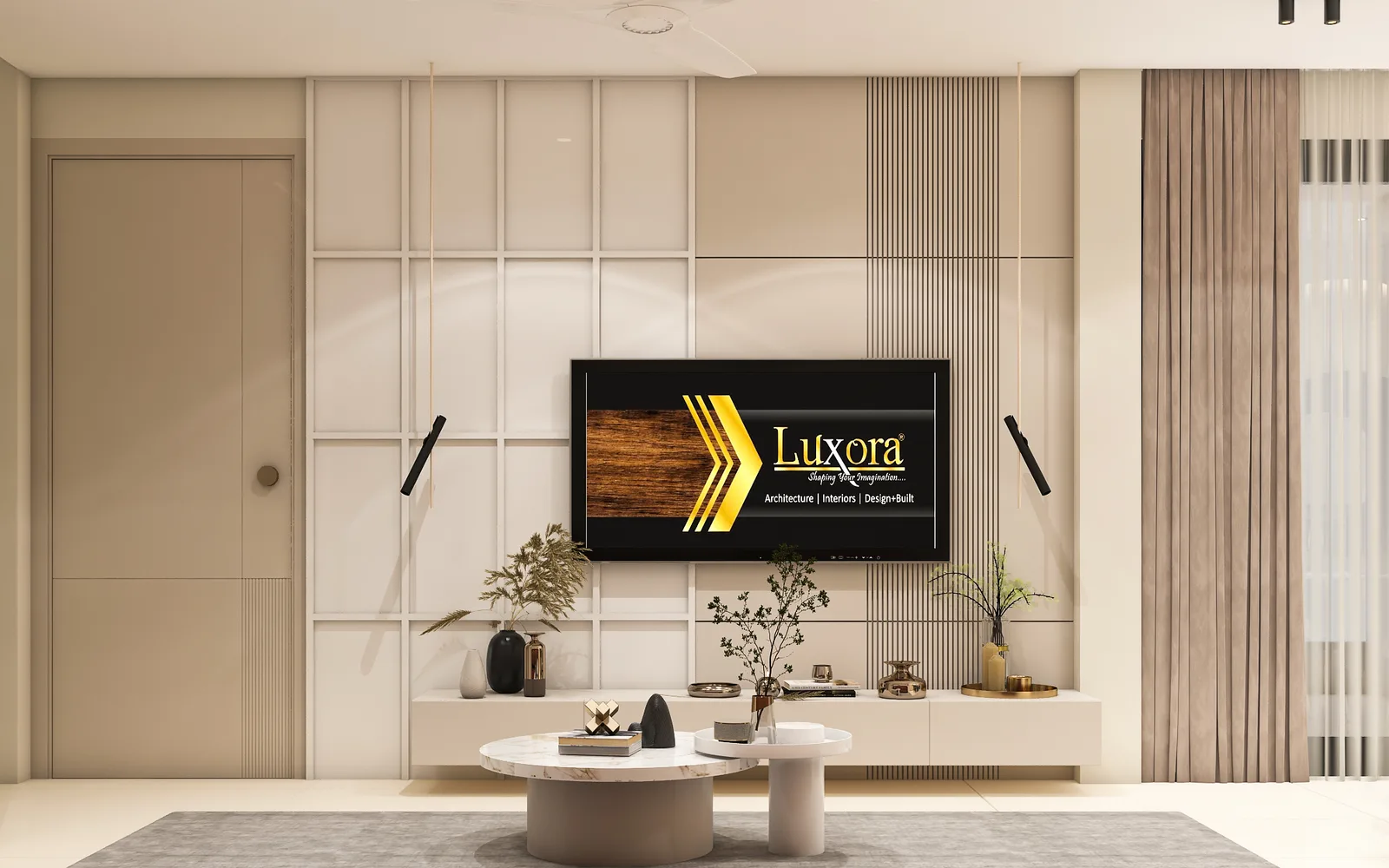 TV unit wall, Gautam Residence, Jaipur