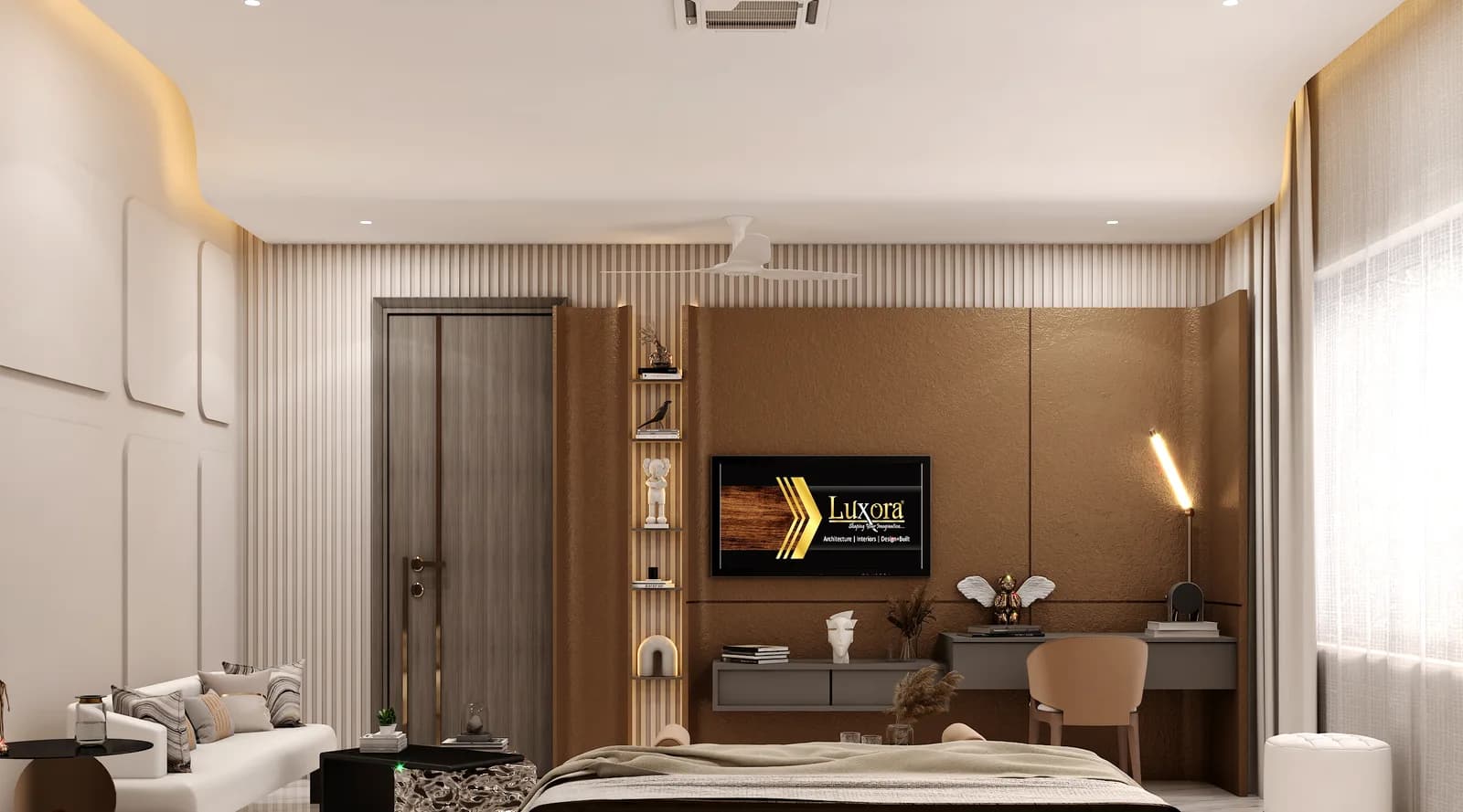 Bedroom TV unit, Krish Residence, Jaipur