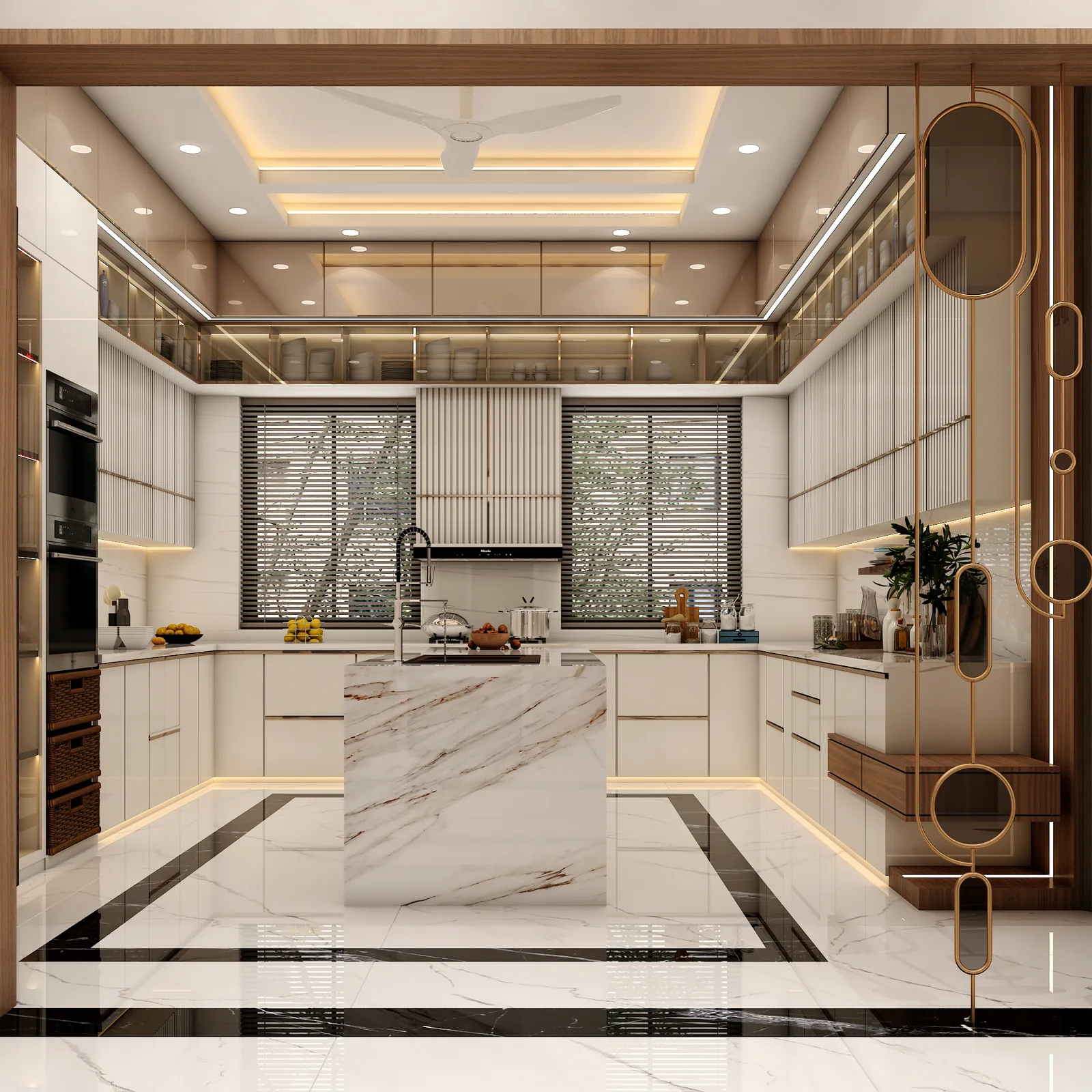 Modular kitchen fabricated by Luxora, Jaipur