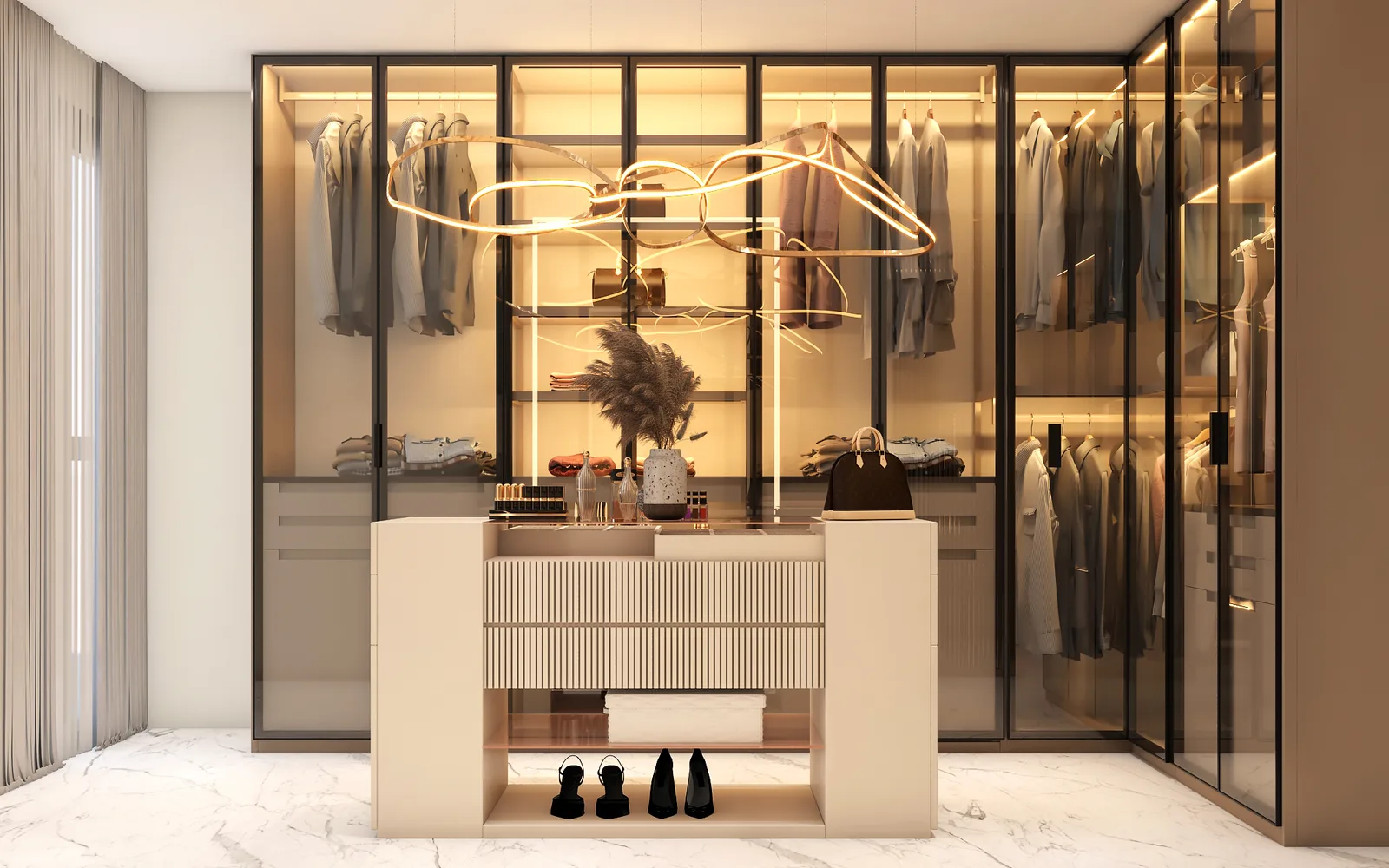 Master bedroom wardrobe, Gautam Residence, Jaipur