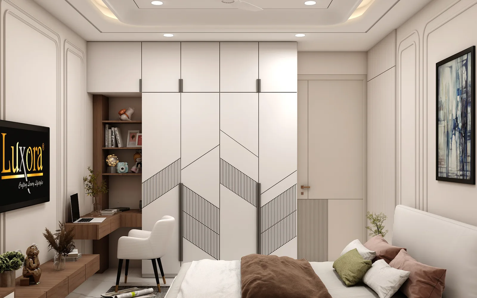 Master bedroom of the Vikas Jain Residence, Jaipur
